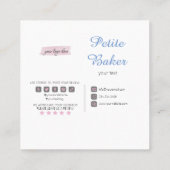 水彩ベーカリーミキサーペストリースイーツケーキ スクエア名刺 (裏面)