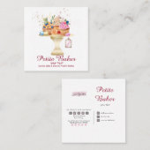 水彩ベーカリーミキサーペストリースイーツ スクエア名刺 (正面/裏面)