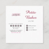 水彩ベーカリーミキサーペストリースイーツ スクエア名刺 (裏面)