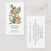 水彩ベーカー生地シェフベーカーズツール 名刺 (正面/裏面)