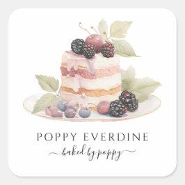 水彩ベーカー生地シェフ製品ラベル スクエアシール