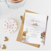 水彩ベーキングガールベビーシャワー 招待状