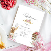 水彩ベーキングガールベビーシャワー 招待状