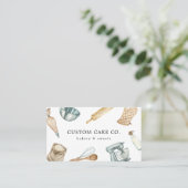 水彩ベーキングツールケーキビジネスカード 名刺 (スタンド正面)
