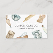 水彩ベーキングツールケーキビジネスカード 名刺 (正面)