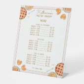 水彩ベーキングパイペストリーベーカリーメニュー価格 台座サイン (正面)