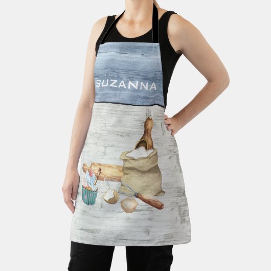 水彩ベーキングベイカーパーソナライズされたベークエプロン エプロン (インサイチュ)