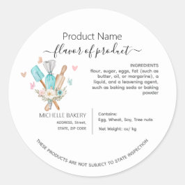 水彩ベーキング器具コテージ法ラベル ラウンドシール