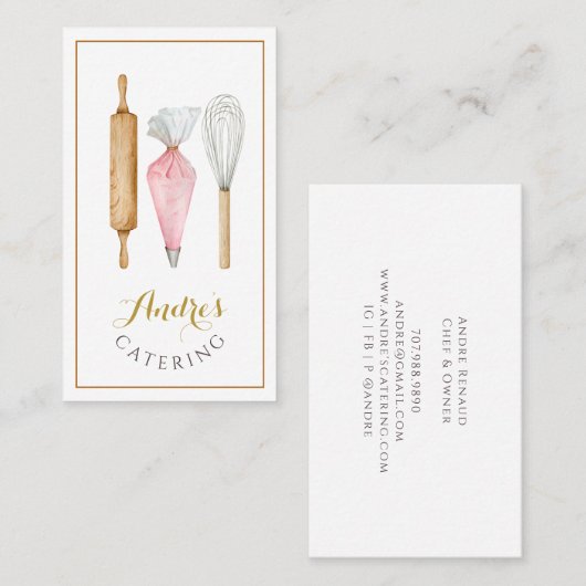 水彩ベーキング器具ロゴケータリング 名刺 (正面/裏面)