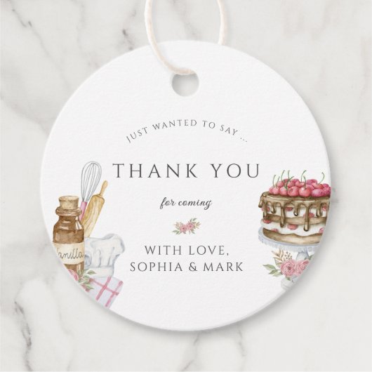 水彩ベーキング誕生日会ありがとう フェイバータグ (正面)