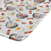 水彩ベーコン&エッグスブレックファーストフードパターン カッティングボード (角)