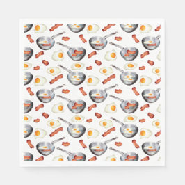 水彩ベーコン&エッグスブレックファーストフードパターン スタンダードランチョンナプキン