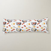 水彩ベーコン&エッグスブレックファーストフードパターン ボディピロー (裏面)