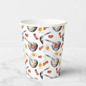 水彩ベーコン&エッグスブレックファーストフードパターン 紙コップ (右)