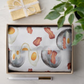 水彩ベーコン&エッグスブレックファーストフードパターン 薄葉紙 (ギフト)