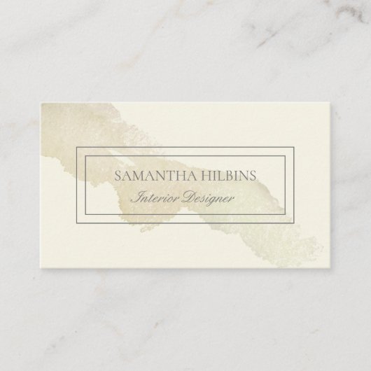 水彩ベージュインテリアデザイナープロフェッショナル 名刺 (正面)