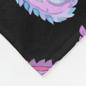 水彩ペイズリーブラックラベンダーピンクブルー フリースブランケット (角)