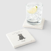 水彩ペットおもしろいパーソナライズされた ストーンコースター (横)