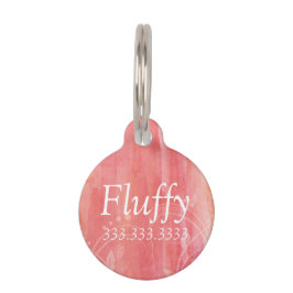 水彩ペットタグID白いレタリング ペット ネームタグ