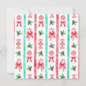 水彩ペパーミントキャンディカネクリスマスパーティー 招待状 (裏面)