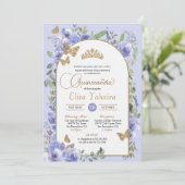 水彩ペリウィンクルブルーバタフライキンセアニラ 招待状 (スタンド正面)