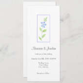 水彩ペリウィンクル（ヴィンカ）花の招待状 招待状 (正面/裏面)