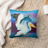 水彩ペリカン枕20 クッション (ブランケット)