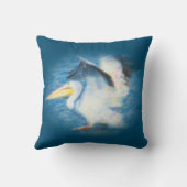 水彩ペリカン枕20 クッション (裏面)