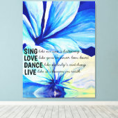 水彩ペルシアブルーリリー花びらパターンアート キャンバスプリント (インサイチュ (ウッドフロア))