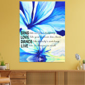 水彩ペルシアブルーリリー花びらパターンアート キャンバスプリント (インサイチュ (リビング))