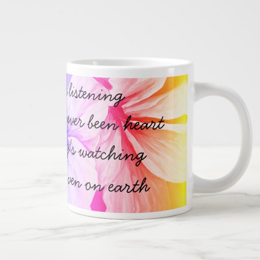 水彩ペルシアブルーリリー花びら模様 ジャンボコーヒーマグカップ (右)