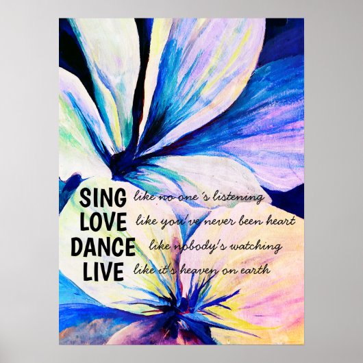 水彩ペルシアリリー花びら 感動的 ポスター (正面)