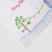 水彩ペンギンクリスマス灯 薄葉紙 (詳細)