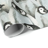 水彩ペンギンクリスマス ラッピングペーパー (ロールコーナー)