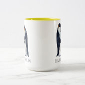  水彩ペンギン夫妻の名前  ツートーンマグカップ (中央)