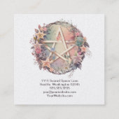 水彩ペンタグラムとフラワースクエアビジネスC スクエア名刺 (裏面)