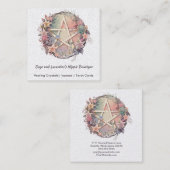 水彩ペンタグラムと花 スクエア名刺 (正面/裏面)