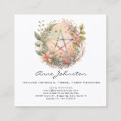 水彩ペンタグラムと花 スクエア名刺 (裏面)