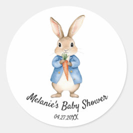 水彩ペーターラビットガーデンパーティーベビーシャワー ラウンドシール