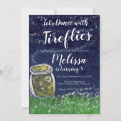 水彩ホタル懐中電灯アウトドアキャンプ 招待状 (正面)