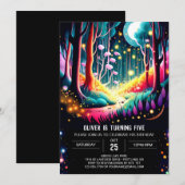 水彩ホタル誕生日 招待状 (正面/裏面)