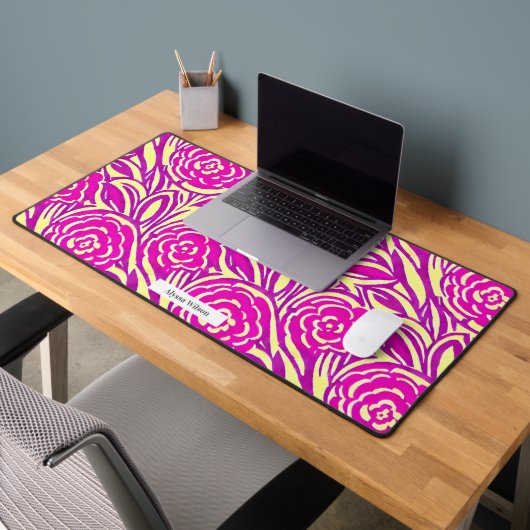 水彩ホットピインスパイアンクバラパターン デスクマット (オフィス2)