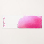 水彩ホットピンクのエネルギッシュ鮮やかアート ヨガマット (正面(横))