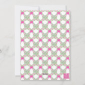 水彩ホットピンクの弓の生姜の壺のクリスマスツリー シーズンカード (裏面)