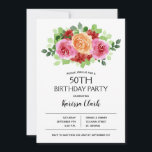 水彩ホットピンクフローラ誕生日招待状<br><div class="desc">ピンク、オレンジ、赤の水色の花と緑のバースデーパーティ招待状の美しいブーケは、ANY AGE葉のに最適！[厚もしみ紙/マット仕上げ]を選択する場合は、[マット紙タイプ]を選択することをお勧めします。**TIP：情報の追クリック加、削除、移動および位置合わせ、フォントの変更、フォントの色および背景色の変更を行うカスタマイズカスタマイズ（またはカスタマイズ時にはさらにリンク）ボタン。その他の誕生日招待状---> http://bit.ly/2JpMuVr <---</div>