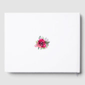 水彩ホットピンク結婚フローラ ゲストブック (裏面)