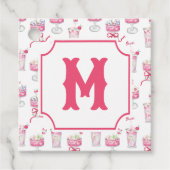 水彩ホットピンク麻雀カクテル フェイバータグ (正面)