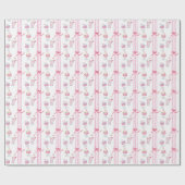 水彩ホットピンク麻雀カクテル ラッピングペーパー (フラット)