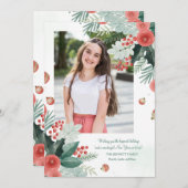 水彩ホリデイフローラフォトカード シーズンカード (正面/裏面)