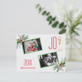 水彩ホリデーアレンジメント ジョイ ファミリーフォト シーズンポストカード (スタンド正面)